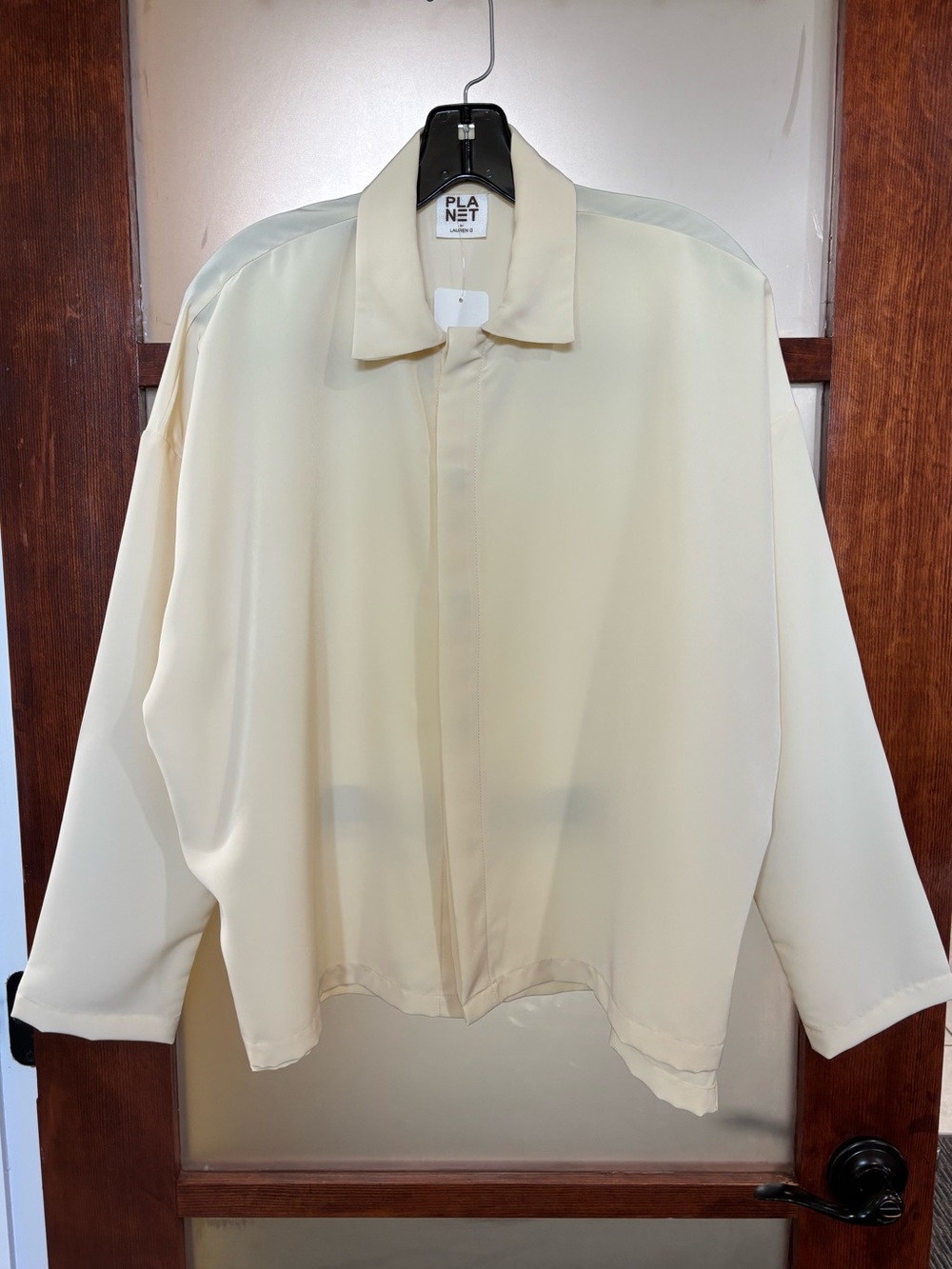 Planet By Lauren G Women’s Cream Button-Front Shirt